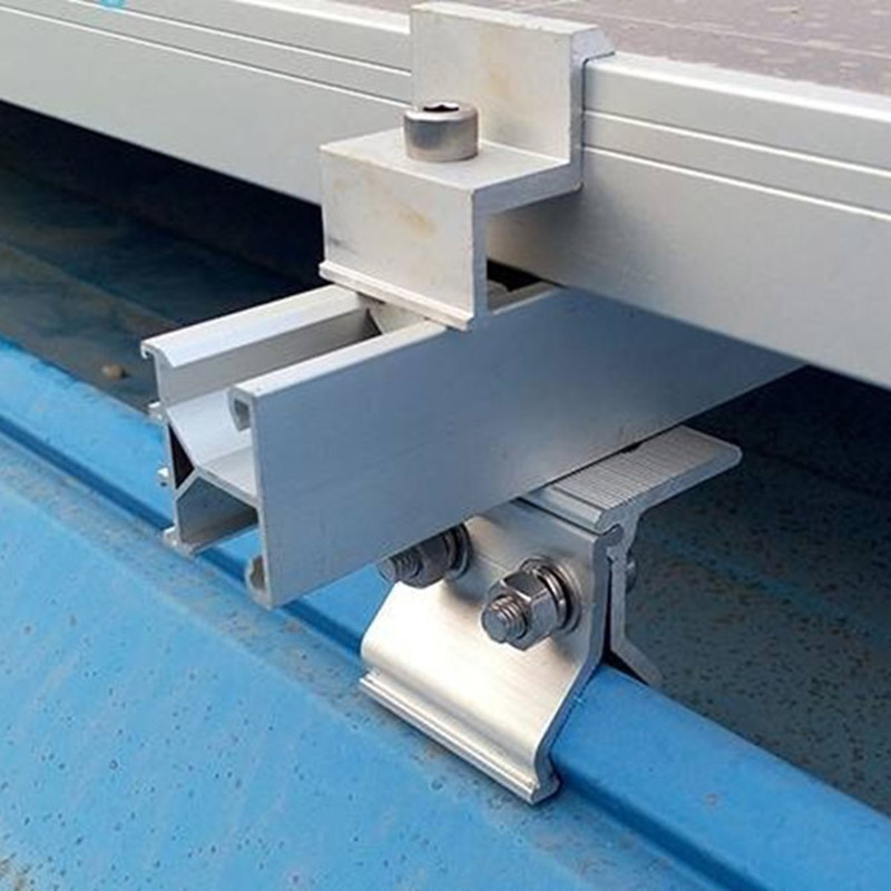 Fornecedor de braçadeira Klip Lock para telhado de metal com costela trapezoidal