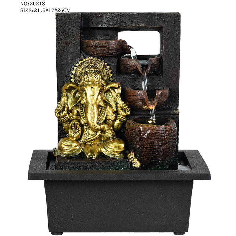 Atacado vários estilos de mesa de resina de pedra natural fonte de água religiosa de Buda para decoração interna