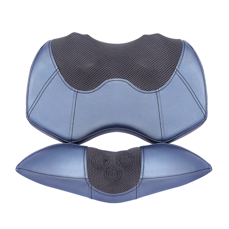 Novo estilo losango aparência shiatsu calor infravermelho tração cervical travesseiro de massagem do sono com função de música