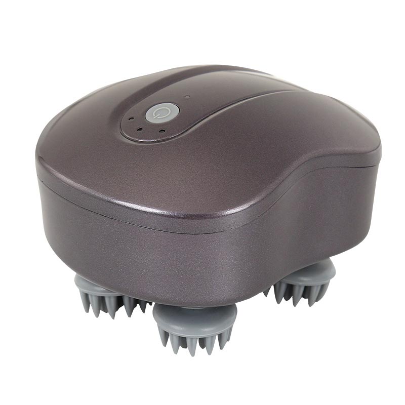 Mais barato mini shiatsu sem fio portátil à prova d'água ipx6 3D estéreo cérebro couro cabeludo massageador e pente de massagem com uma base recarregável