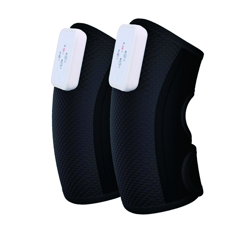 Novo estilo sem fio de fibra carbono aquecimento vibração lavável suporte comum bandagem dupla joelho massageador esportes mangas joelho